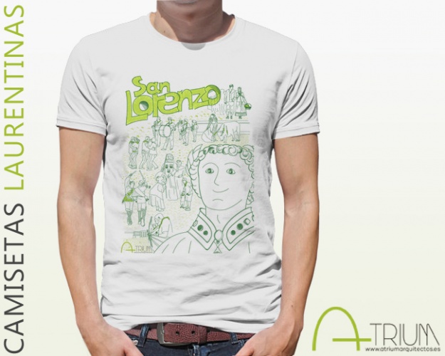 Camiseta San Lorenzo: Trazos Laurentinos (Verdes)